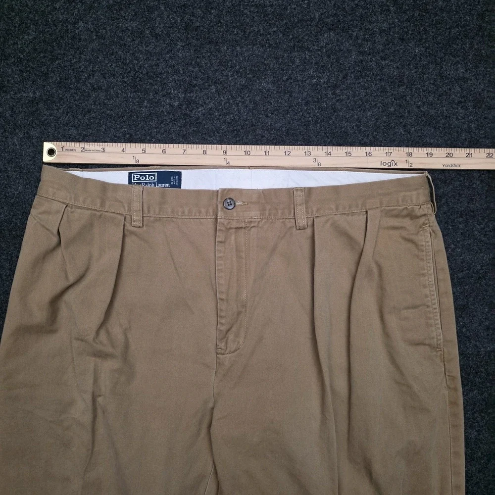 Vintage Polo Ralph Lauren Mens 38x34 Pleated Khaki Ethan Pants‎